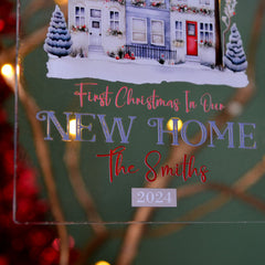 Personalised New Home Christmas Bauble Clear Gold or Silver