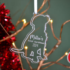 Personalised Puppy First Christmas Bauble