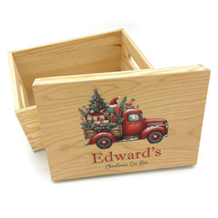 Personalised Christmas Delivery Truck Wooden Christmas Eve Box