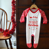 Personalised First Christmas Baby Sleepsuit Santa's Sleigh