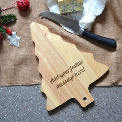 Personalised Wooden Serving Board Christmas Tree