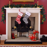 Luxury Personalised Embroidered Knitted Reindeer Christmas Stockings in Red or Silver