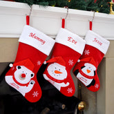 Personalised Embroidered 3D Character Luxury Christmas Stocking with Polar Bear, Penguin or Snowman