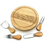 Personalised Christmas Cheese Board and Knife Set Cheese Icons