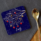 Personalised Winter Tree Christmas Coaster