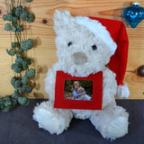Personalised Christmas Teddy With Photo and Santa Hat