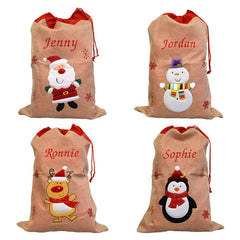 personalised hessian Santa sack