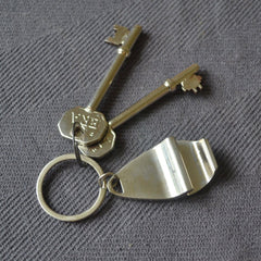 the back of the personalised bottle opener keyring