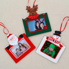 Personalised Santa Snowman Reindeer Photo Bauble Tree Decorations