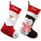 Luxury Personalised Embroidered Christmas 52cm Santa / Penguin Xmas Stocking - Personalised Christmas