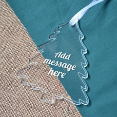 Personalised Engraved Acrylic Tree Shape Christmas Bauble Message