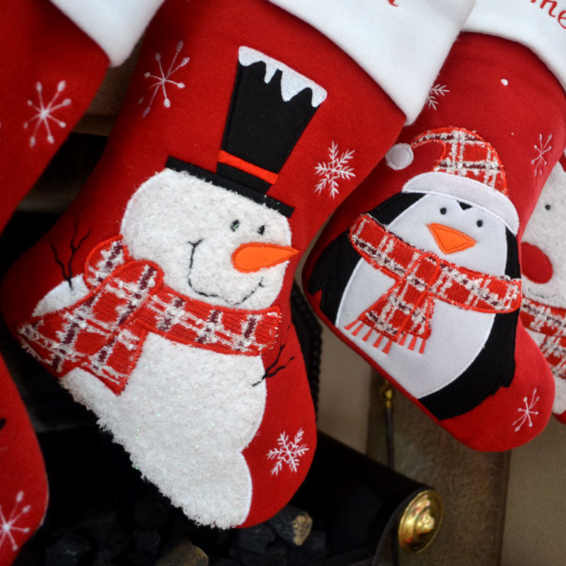 Personalized Christmas Stockings - Custom Names, 3D Reindeer/Snowman/Santa Designs, 18" Large Size