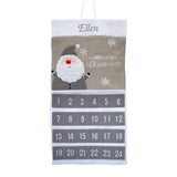 Personalised Advent Calendar Grey and Silver Santa