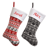 personalised luxury Christmas stocking with Nordic design