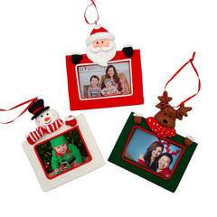 Personalised Santa Snowman Reindeer Photo Bauble Tree Decorations