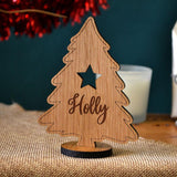 Personalised oak ornament for christmas
