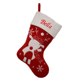Classic Personalised Embroidered Luxury Christmas Stocking with Santa Reindeer or Snowman