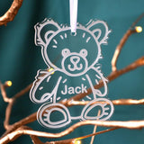 Personalised Teddy Bear Christmas Bauble Name