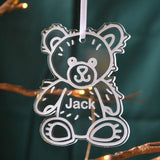 Personalised Teddy Bear Christmas Bauble Name