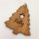 wooden bauble personalised with a name